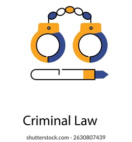 Vetor de direito penal Projeto de ícone Simbolizando processos do sistema legal