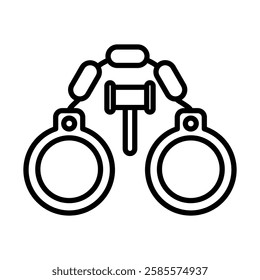 Criminal Law Vector Line Icon Design