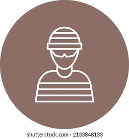 Criminal line circle icon vector image. Can also be used for web apps, mobile apps and print media.