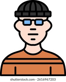 Criminal Line Filled Vector Icon Design