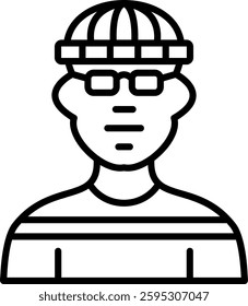 Criminal Line Vector Icon Design