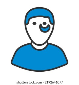 Criminal Man Icon. Editable Bold Outline With Color Fill Design. Vector Illustration.