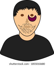 Icono de hombre criminal. Esquema Editable Con Diseño De Relleno De Color. Ilustración vectorial.