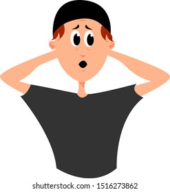 Hombre criminal, ilustración, vector sobre fondo blanco.