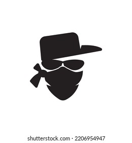 Criminal mask and Bandit icon, logo vector design illustration 