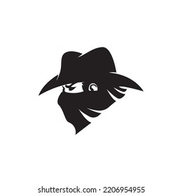 Criminal mask and Bandit icon, logo vector design illustration 
