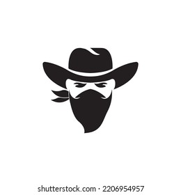 Criminal mask and Bandit icon, logo vector design illustration 