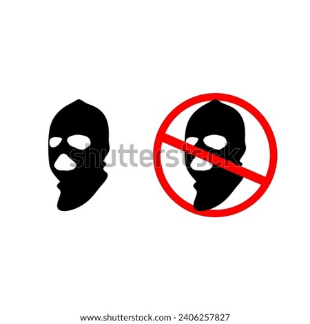 criminal mask black icon vector illustration