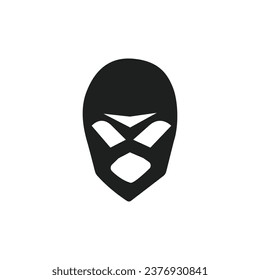 Criminal masked thief man face, robber icon. Bandit. Vector illustration style is flat iconic symbol
