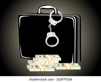 Criminal money in suitcase.