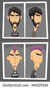 Criminal Mugshot Cartoon Set