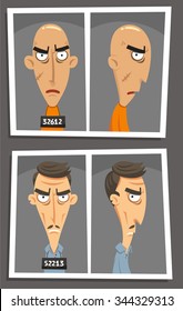 Criminal Mugshot Cartoon Set