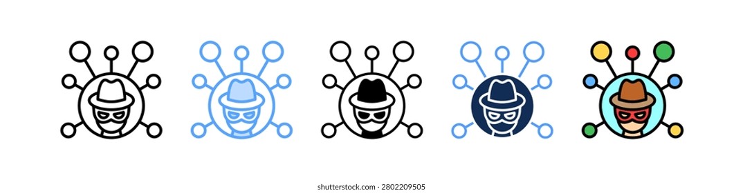 Criminal Network Icon Multiple Style
