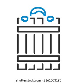 Criminal Peeping From Fence Icon. Editable Bold Outline With Color Fill Design. Vector Illustration.