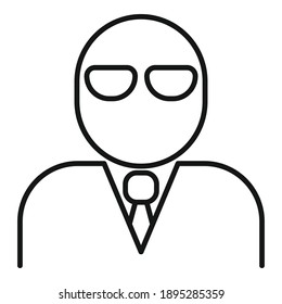 Criminal person icon. Outline criminal person vector icon for web design isolated on white background