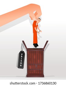 a criminal person is put in jail
