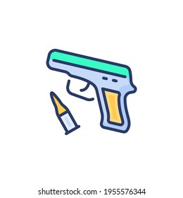 Kriminelle Pistolensymbol in Vektorgrafik. Logotyp