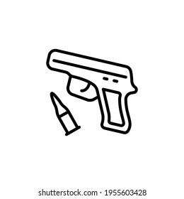 Criminal Pistol icon in vector. Logotype