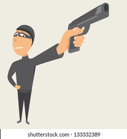 Criminal pointing a gun / Thief