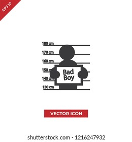 Criminal posing vector icon