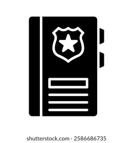 Criminal record icon color editable on white background