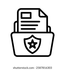 Criminal record icon color editable on white background