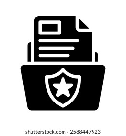 Criminal record icon color editable on white background