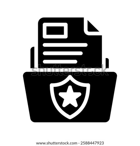 Criminal record icon color editable on white background