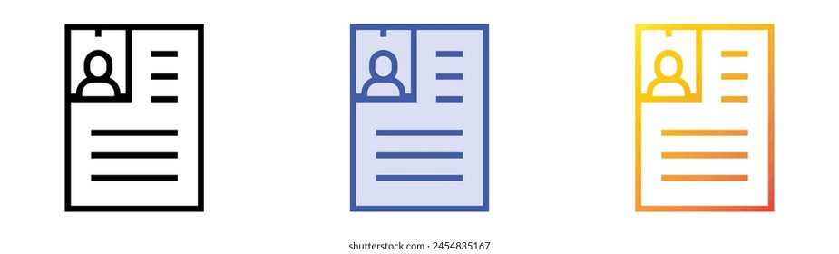 criminal record icon. Linear, Blue Fill and Gradient Style Design Isolated On White Background