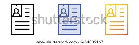 criminal record icon. Linear, Blue Fill and Gradient Style Design Isolated On White Background