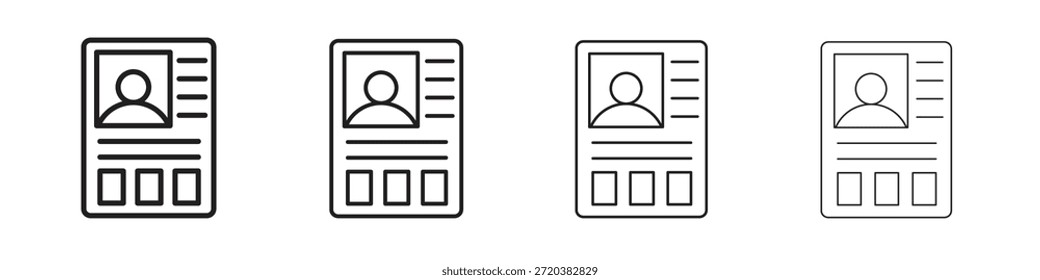Criminal record icon set, Illustration, Black