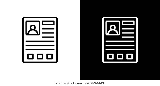 Strafregistersymbol in dünner Linie, Umriss und Strichstil für Apps