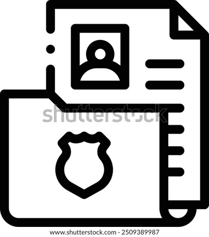 criminal record icon. Thin Linear Style Design Isolated On White Background