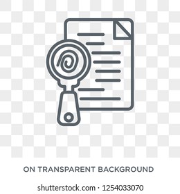 Criminal record icon. Trendy flat vector Criminal record icon on transparent background from law and justice collection. High quality filled Criminal record symbol use for web and mobile