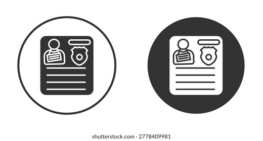 Criminal record icon For your design, logo. Vector illustration.
