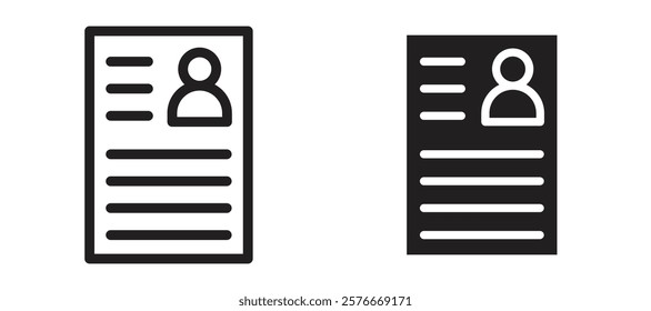 Criminal record icons in outline and stroke versions