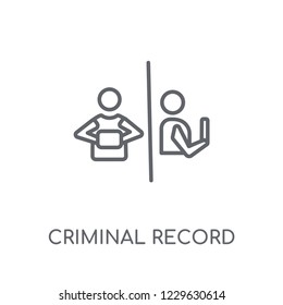 Criminal record linear icon. Modern outline Criminal record logo concept on white background from law and justice collection. Suitable for use on web apps, mobile apps and print media.