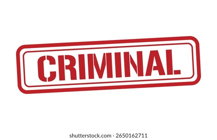 Vetor de texto de carimbo vermelho CRIMINAL, carimbo