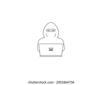 Criminal, robber, internet icon. Vector illustration. flat design.