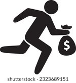 Criminal, robber, theft, thief icon vector image.
