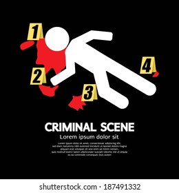 Criminal Scene Vector Illustration