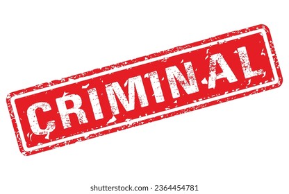 Kriminelle Briefmarke. roter Rechteckstempel, Vektorgrafik 