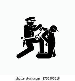 Criminal Suspect Icon Detained by Police. UI Symbol - Vector.