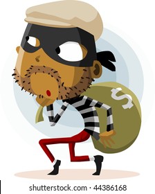 Criminal Thief Activity. Detailed vector Illustration.
