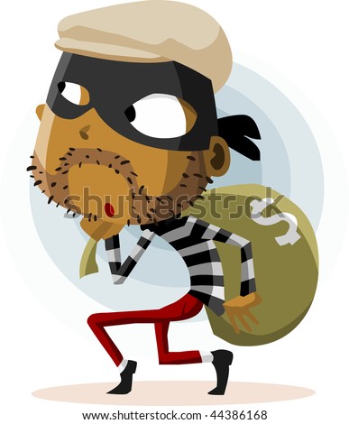 Criminal Thief Activity. Detailed vector Illustration.