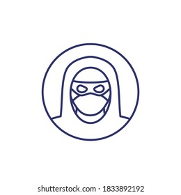 criminal or thief icon, line vector