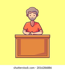 Criminal trial concept: The criminal is dumbfounded