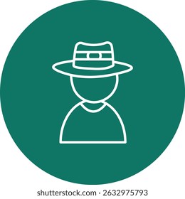 Design de ícone de círculo de linha de vetor criminal