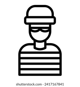 Criminal Vector Line Icon Design