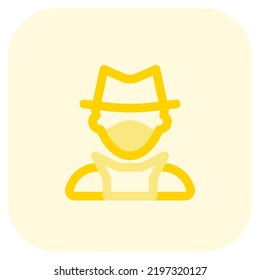 Criminal wearing mask for hiding himself.